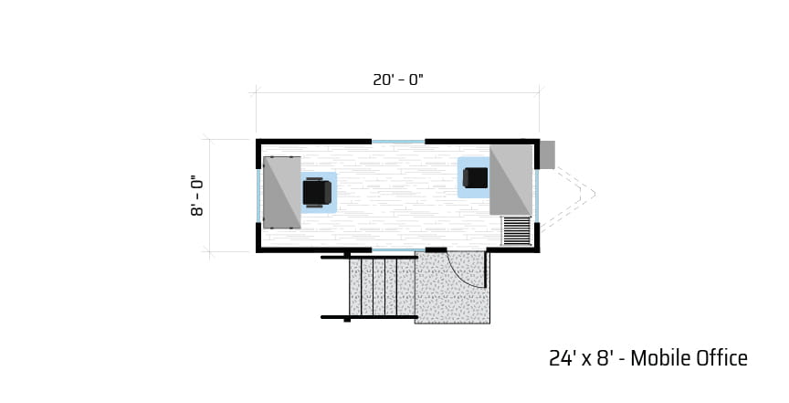 24 x 8 Mobile Office Floor Plan