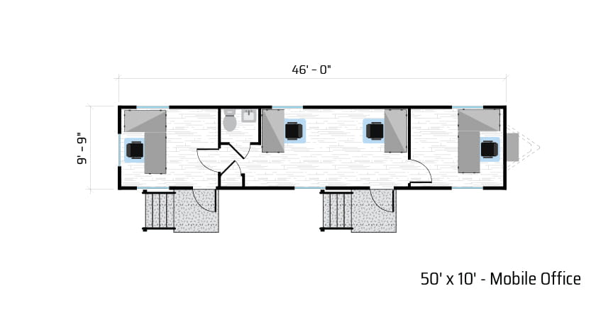 50 x 10 Mobile Office Floor Plan