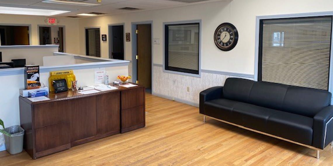 furniture inside WillScot Boston, MA office