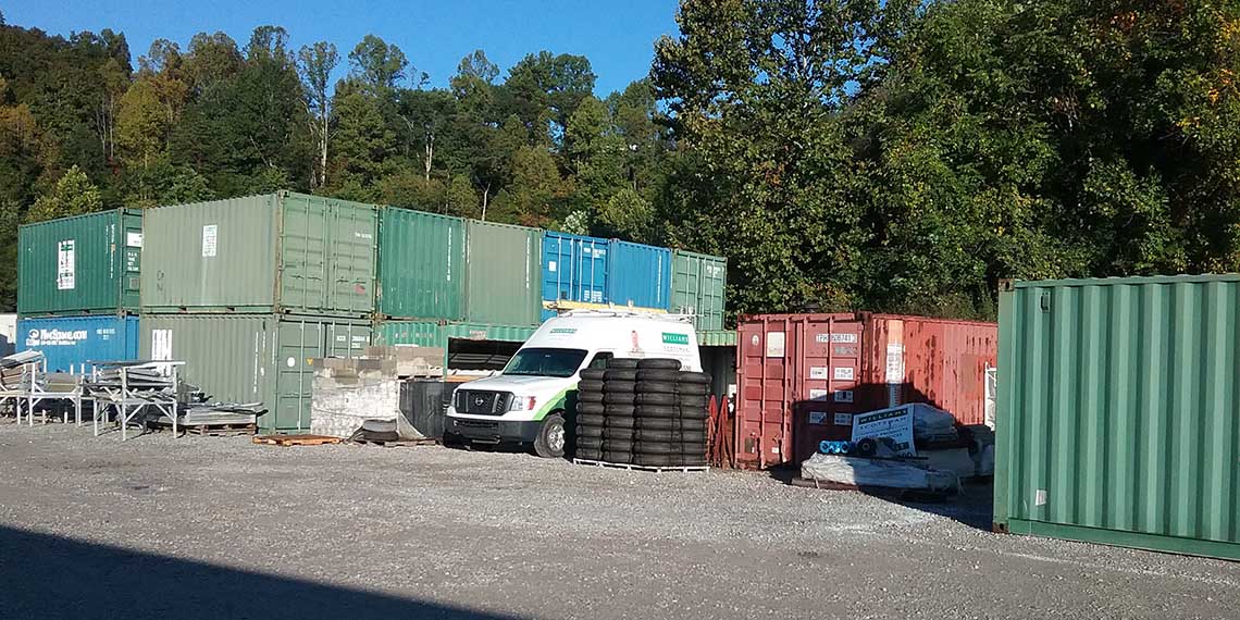 containers and an official WillScot car parked at WillScot Charleston, WV 