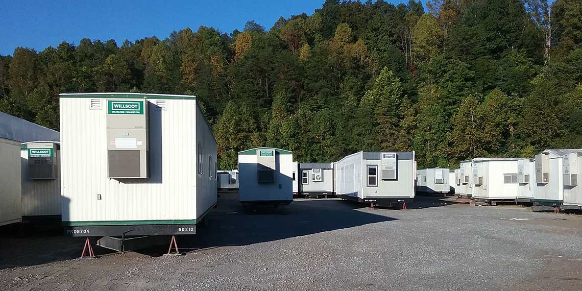 a line of mobile office trailers at WillScot Charleston, WV