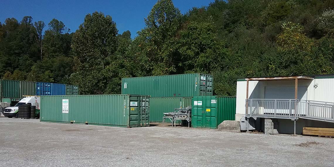 a modular office next to portable containers at WillScot Charleston, WV 