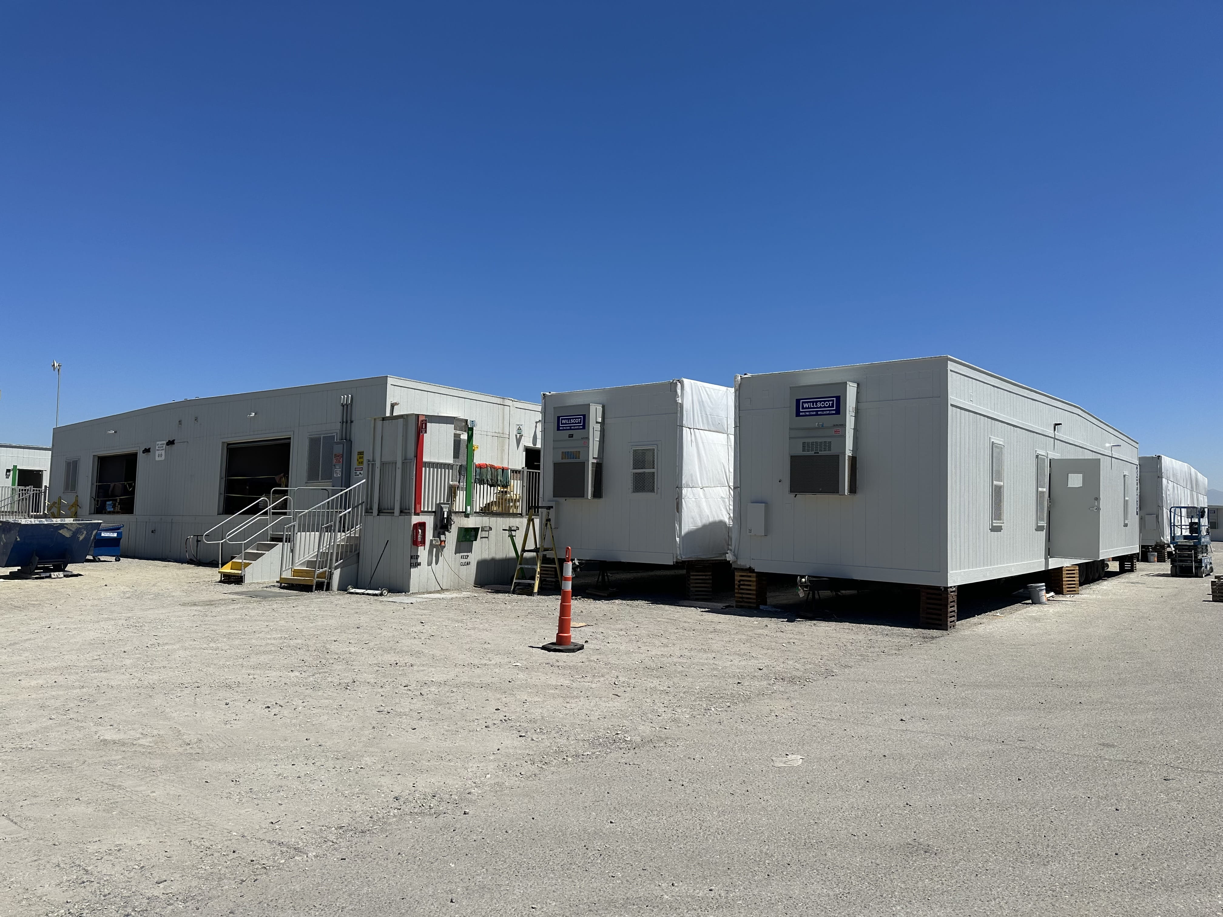 the exterior of trailers at the WillScot Fontana, CA office