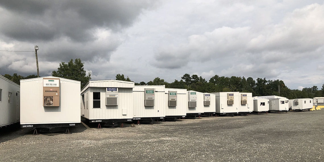 mobile office trailers in the yard at WillScot Greensboro, NC