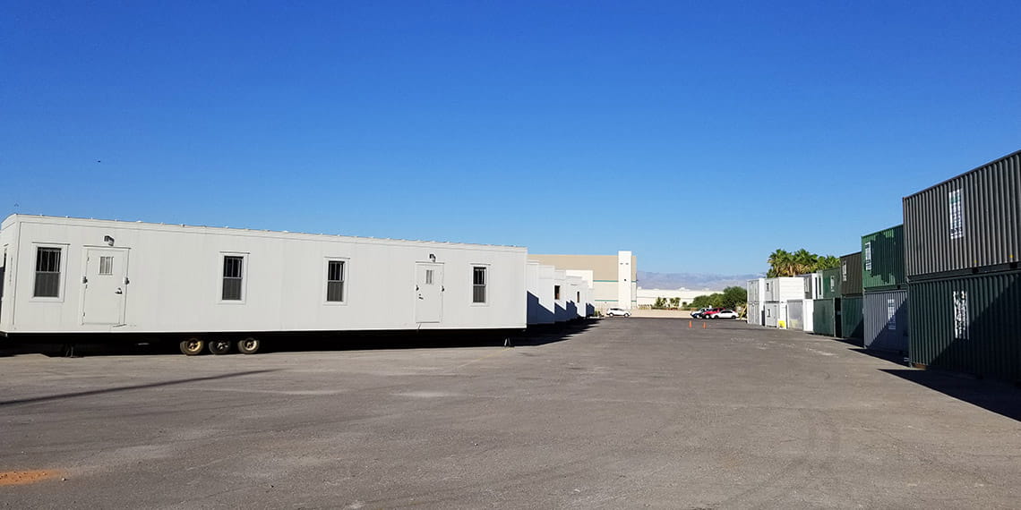 mobile office trailers in the lot at WillScot Las Vegas, NV