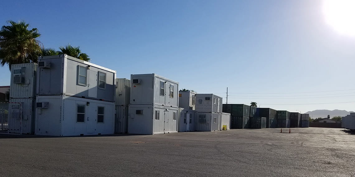 stacked FLEX units in the lot at WillScot Las Vegas, NV