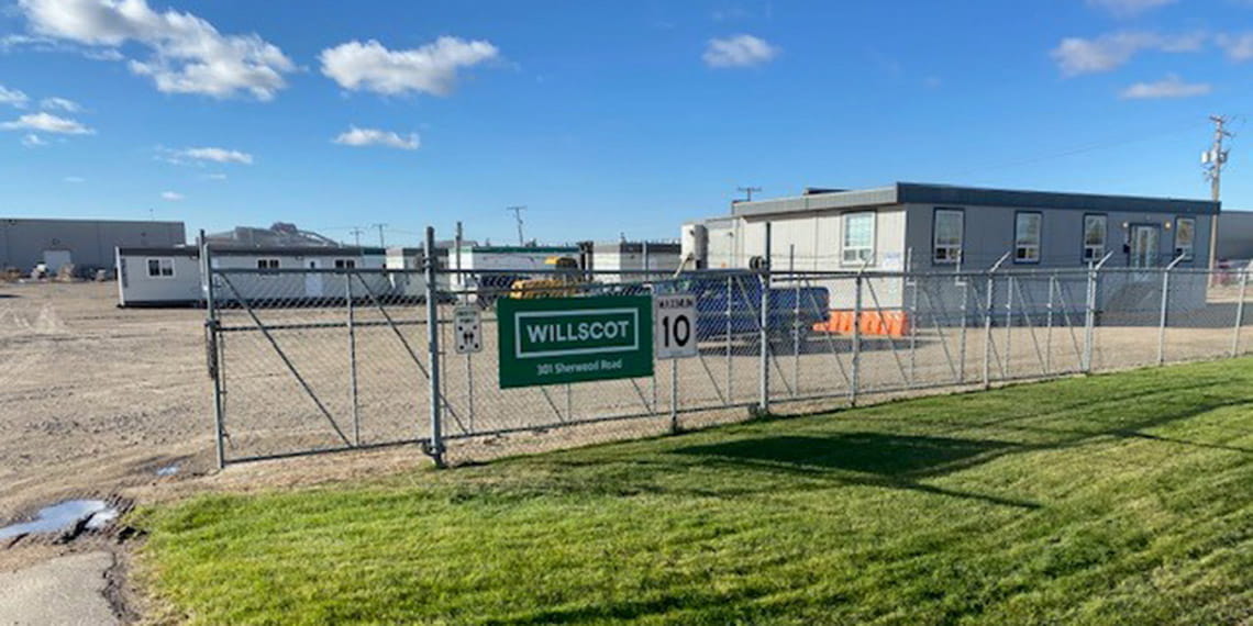 the front gate of the WillScot Regina office