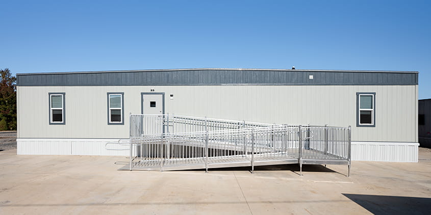 Mobile Office enterance equiped with a ramp