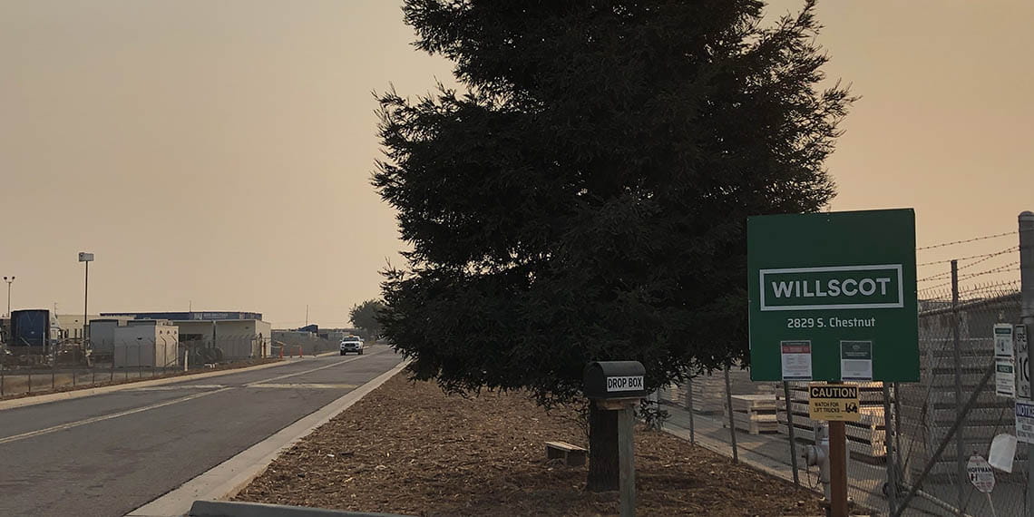 an exterior sign for WillScot Fresno, CA