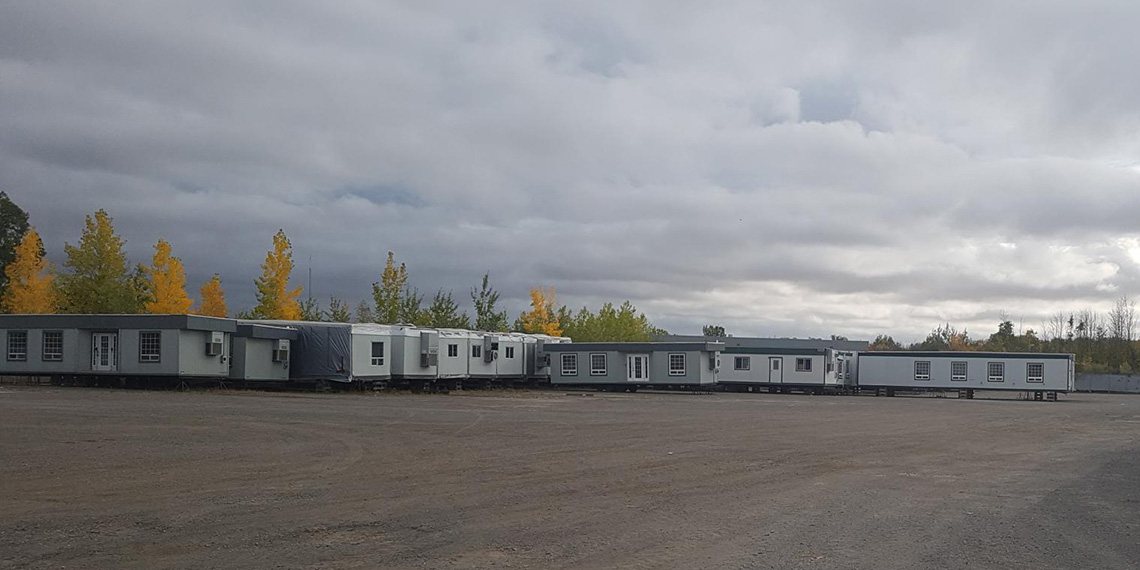 various mobile office trailers at WillScot Montreal